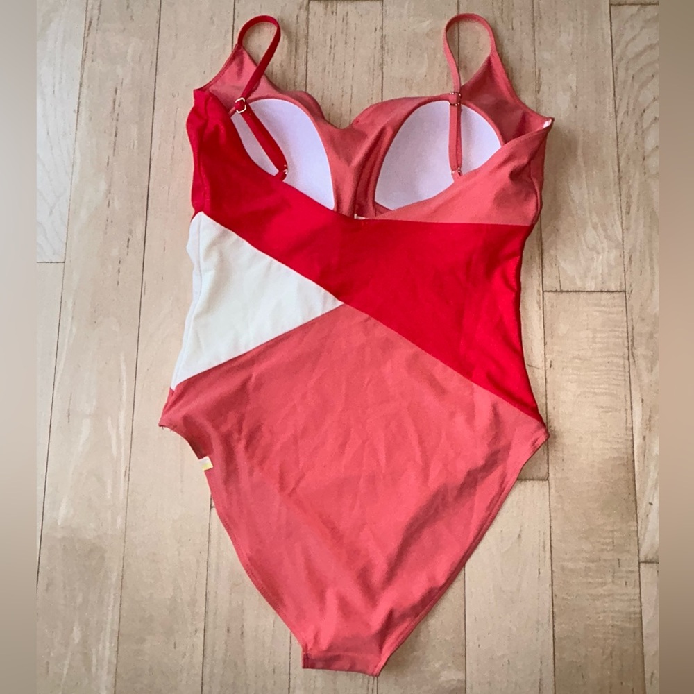 Summersalt The Marina Colorblock Grapefruit & Coral One-Piece Swimsuit 12 NWOT - Picture 10 of 13